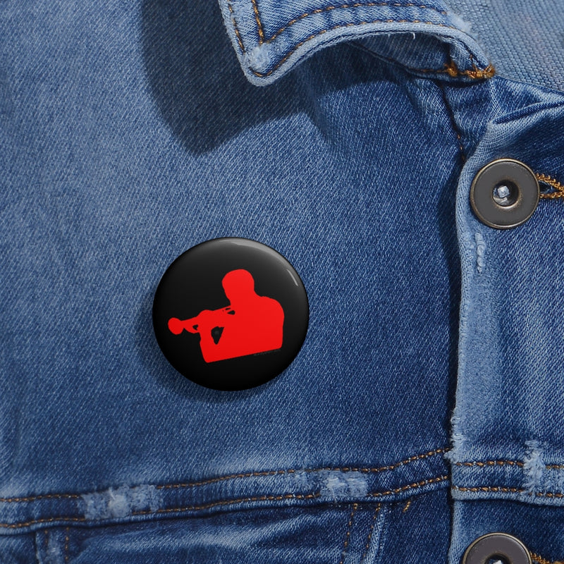Woody Shaw® Pin Button - Red on Black