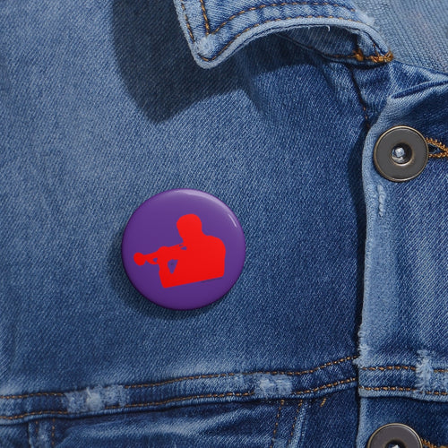 Woody Shaw® Pin Button - Red on Purple