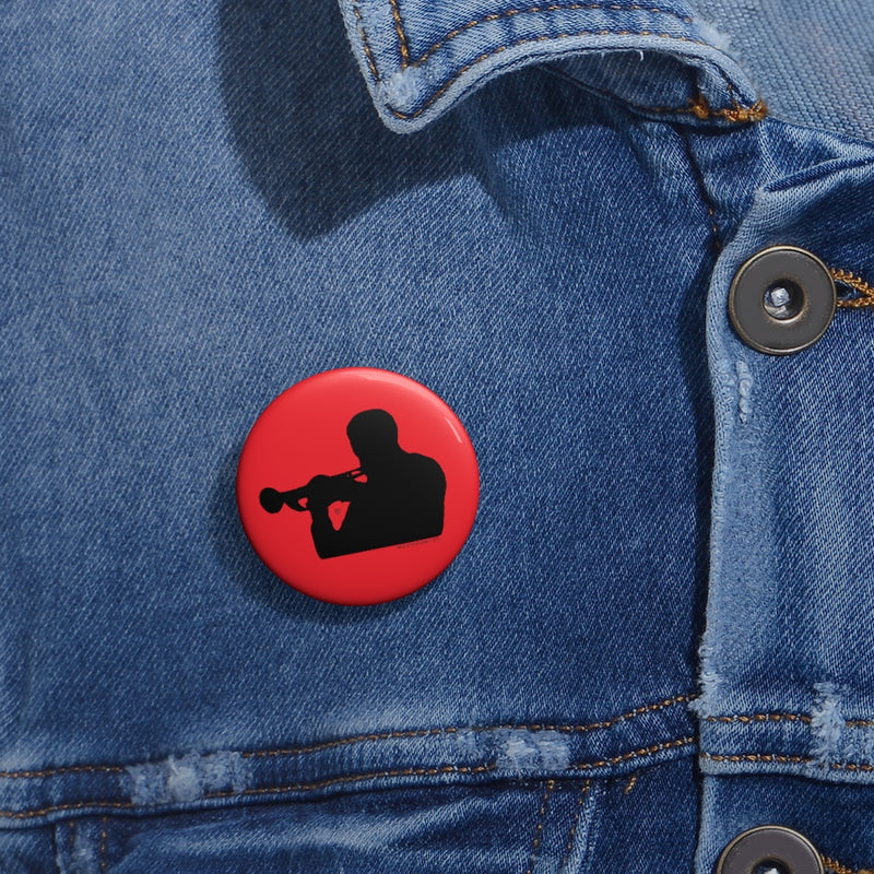 Woody Shaw® Pin Button - Black on Red